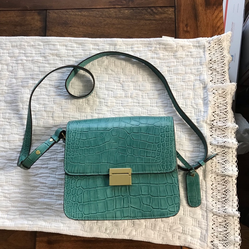 Teal Leather Cynthia Rowley Shoulder Bag NWOT - Picture 2 of 8